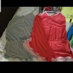 Two Victoria's secret pajama lace rompers